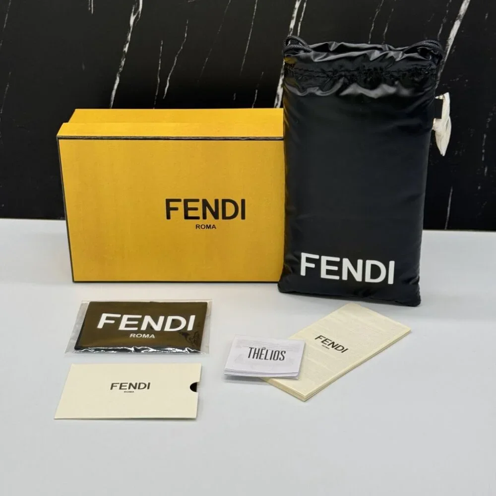 NEW FE40130F 55N FENDI SUNGLASSES SHINY LIGHT HAVANA UNISEX EYEWEAR FENDI - Picture 13 of 13